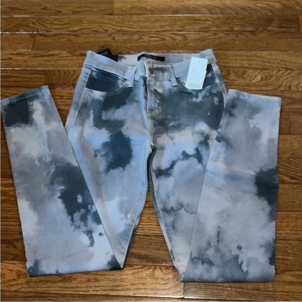 J Brand Blue Pileus Abstract Super Skinny Mid Rise Jeans Women’s Size 26